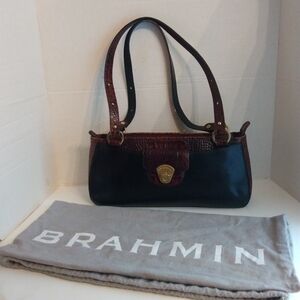 Brahmin Est 1982 Leather/Croc Shoulder Purse